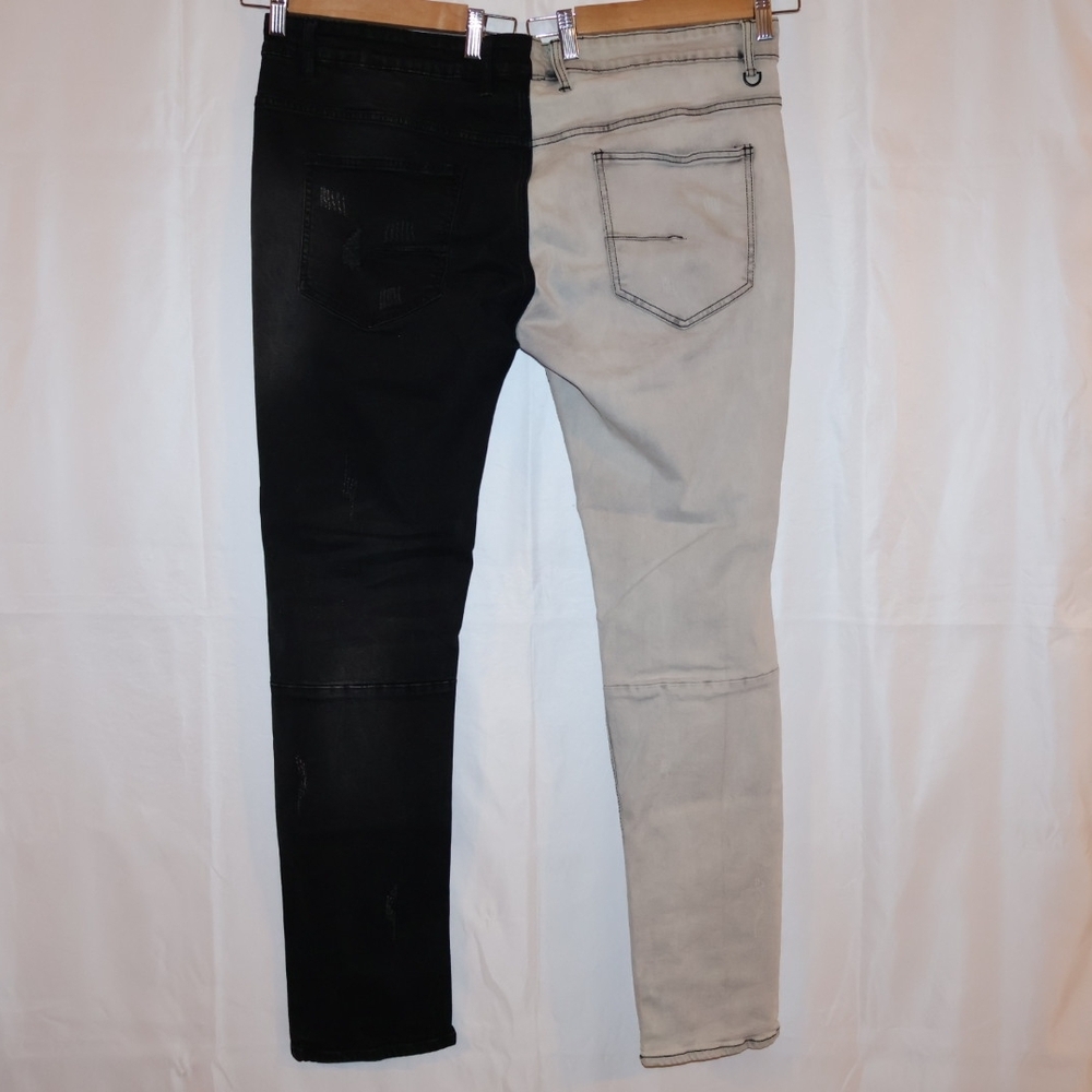 Fashion Nova Two-tone Distressed Skinny Jeans - Picture 4 of 8